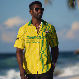 Custom Zimbabwe Football Hawaiian Shirt Come On Warriors - Kente Pattern - African Pride