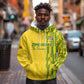 Custom Zimbabwe Football Hoodie Come On Warriors - Kente Pattern - African Pride
