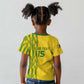 Custom Zimbabwe Football Kid T shirt Come On Warriors - Kente Pattern - African Pride