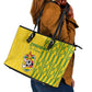 Zimbabwe Football Leather Tote Bag Come On Warriors - Kente Pattern - African Pride