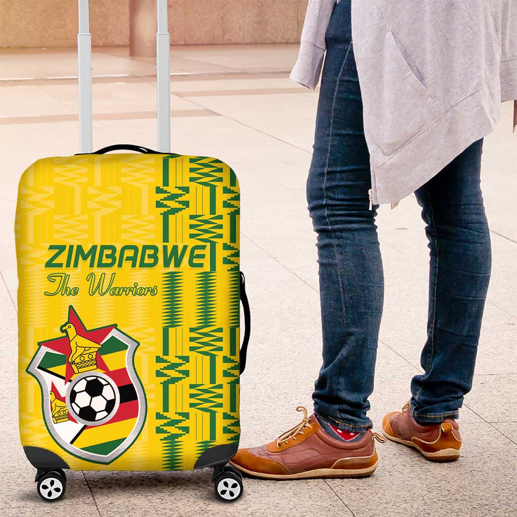 Zimbabwe Football Luggage Cover Come On Warriors - Kente Pattern - African Pride