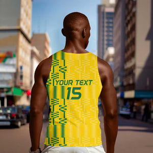 Custom Zimbabwe Football Men Tank Top Come On Warriors - Kente Pattern - African Pride