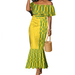 Custom Zimbabwe Football Mermaid Dress Come On Warriors - Kente Pattern - African Pride