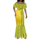 Custom Zimbabwe Football Mermaid Dress Come On Warriors - Kente Pattern - African Pride