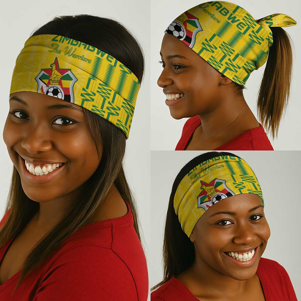 Zimbabwe Football Neck Gaiter Come On Warriors - Kente Pattern - African Pride