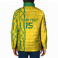Custom Zimbabwe Football Padded Jacket Come On Warriors - Kente Pattern - African Pride