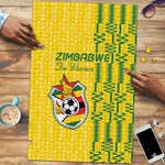 Zimbabwe Football Puzzle Come On Warriors - Kente Pattern - African Pride