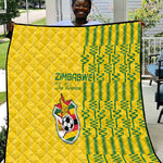 Zimbabwe Football Quilt Come On Warriors - Kente Pattern - African Pride