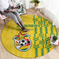 Zimbabwe Football Round Carpet Come On Warriors - Kente Pattern - African Pride