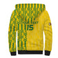 Custom Zimbabwe Football Sherpa Hoodie Come On Warriors - Kente Pattern - African Pride