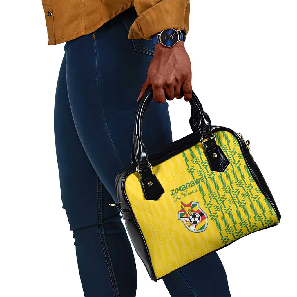 Zimbabwe Football Shoulder Handbag Come On Warriors - Kente Pattern - African Pride