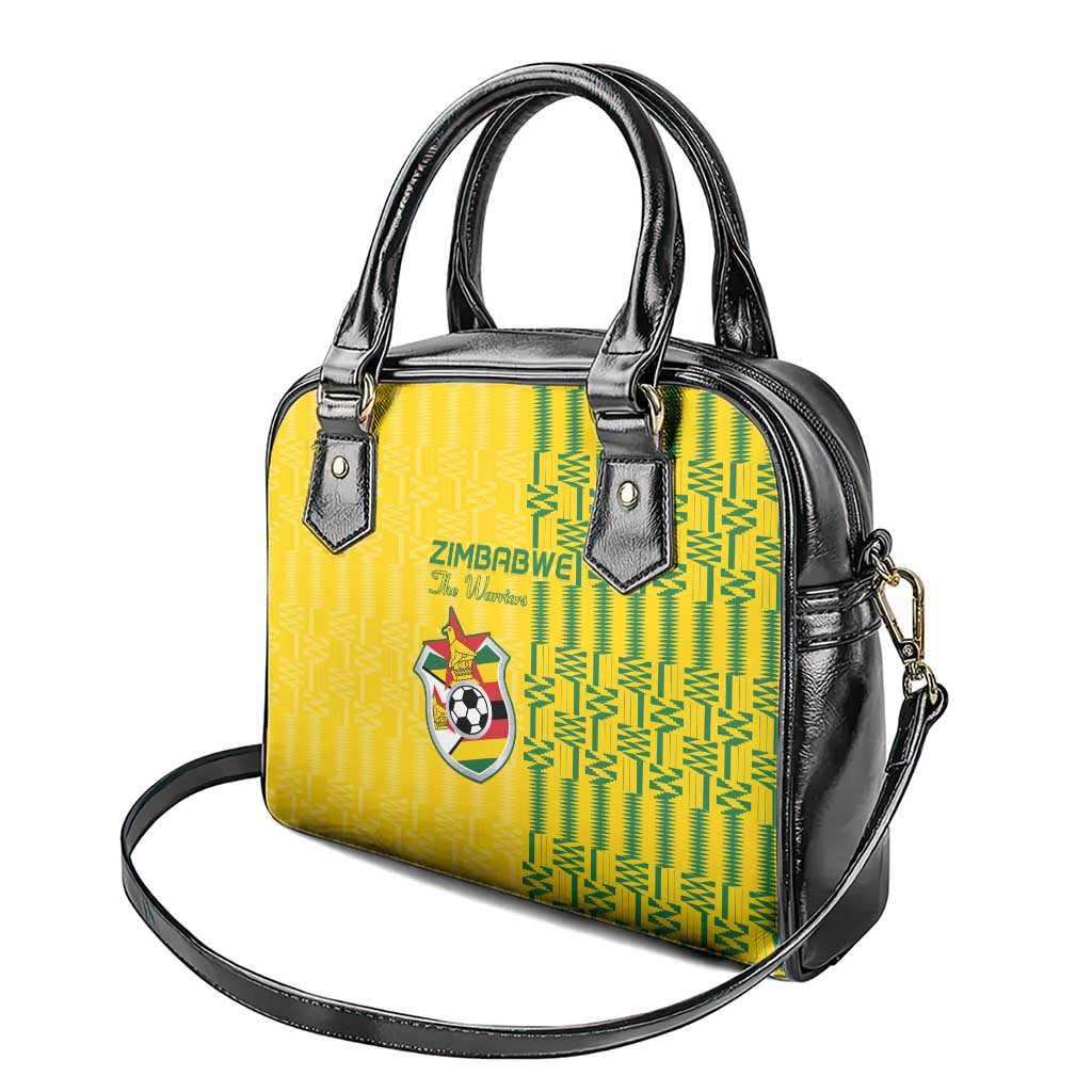 Zimbabwe Football Shoulder Handbag Come On Warriors - Kente Pattern - African Pride