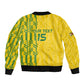 Custom Zimbabwe Football Sleeve Zip Bomber Jacket Come On Warriors - Kente Pattern - African Pride