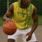 Custom Zimbabwe Football Sleeveless Hoodie Come On Warriors - Kente Pattern - African Pride
