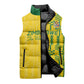 Custom Zimbabwe Football Sleeveless Puffer Jacket Come On Warriors - Kente Pattern - African Pride