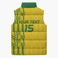Custom Zimbabwe Football Sleeveless Puffer Jacket Come On Warriors - Kente Pattern - African Pride