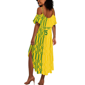 Custom Zimbabwe Football Summer Maxi Dress Come On Warriors - Kente Pattern - African Pride