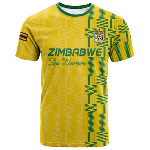 Custom Zimbabwe Football T shirt Come On Warriors - Kente Pattern - African Pride