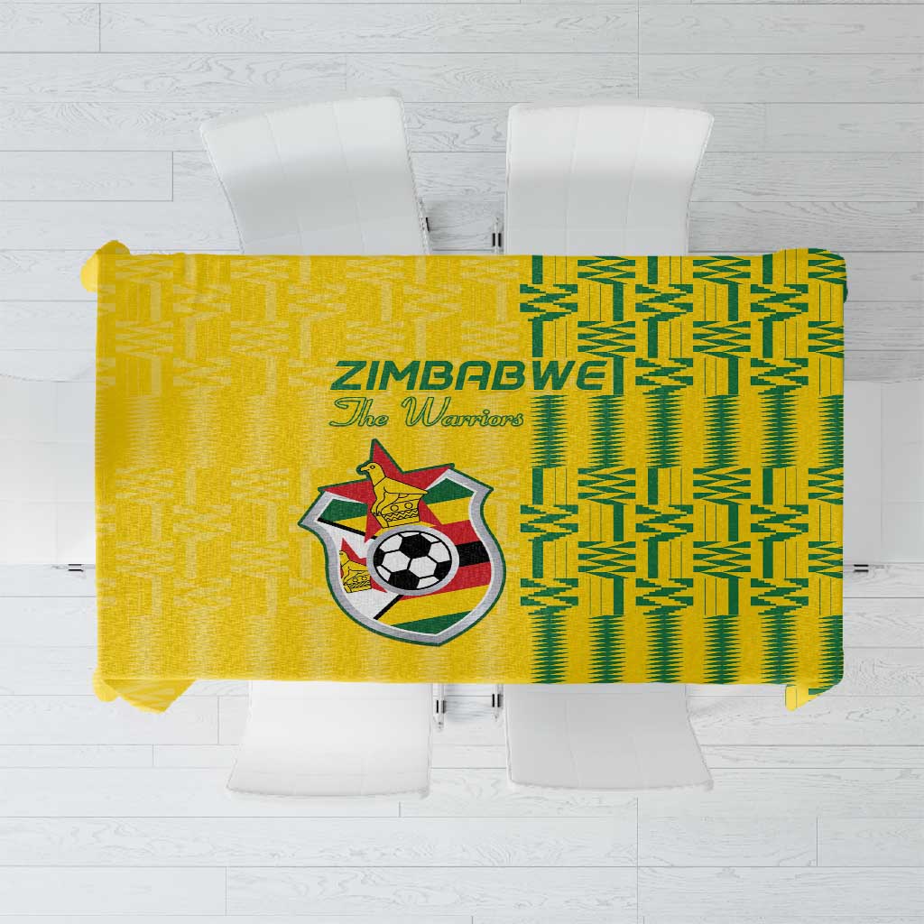 Zimbabwe Football Tablecloth Come On Warriors - Kente Pattern - African Pride