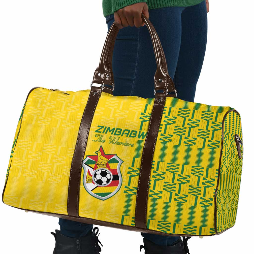 Zimbabwe Football Travel Bag Come On Warriors - Kente Pattern - African Pride