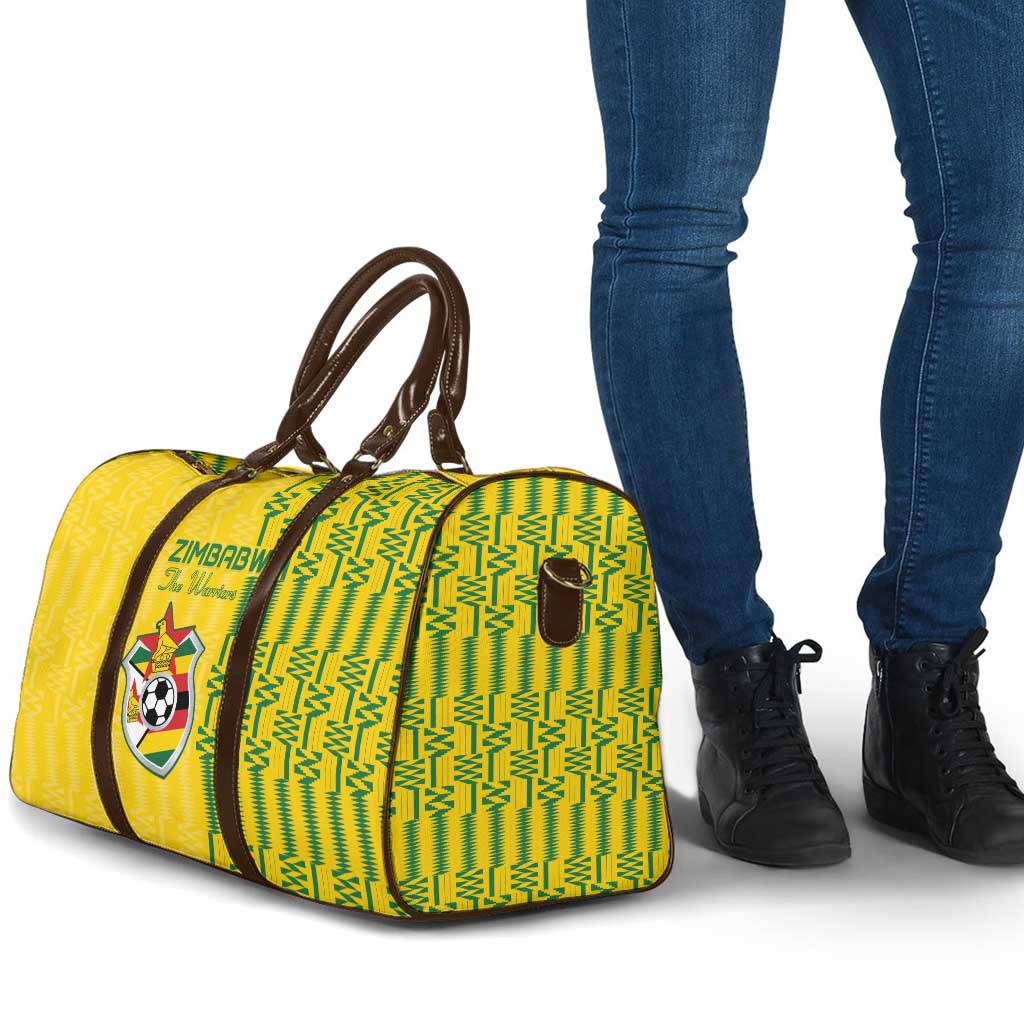 Zimbabwe Football Travel Bag Come On Warriors - Kente Pattern - African Pride