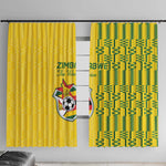Zimbabwe Football Window Curtain Come On Warriors - Kente Pattern - African Pride