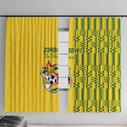 Zimbabwe Football Window Curtain Come On Warriors - Kente Pattern - African Pride