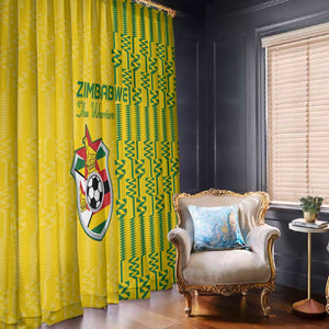 Zimbabwe Football Window Curtain Come On Warriors - Kente Pattern - African Pride