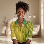 Custom Zimbabwe Football Women Casual Shirt Come On Warriors - Kente Pattern - African Pride
