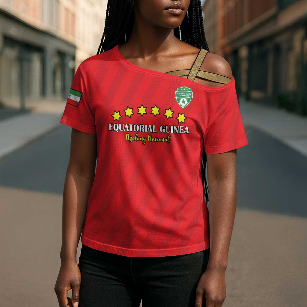 Custom Equatorial Guinea Football Cross Shoulder Shirt Go Nzalang Nacional Go - African Pride