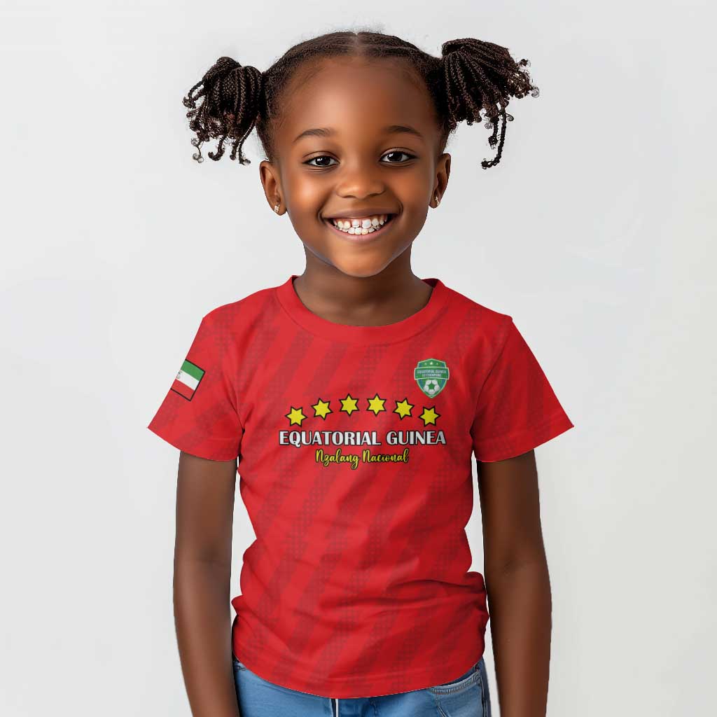 Custom Equatorial Guinea Football Kid T shirt Go Nzalang Nacional Go - African Pride