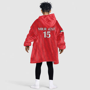 Custom Equatorial Guinea Football Kid Wearable Blanket Hoodie Go Nzalang Nacional Go - African Pride
