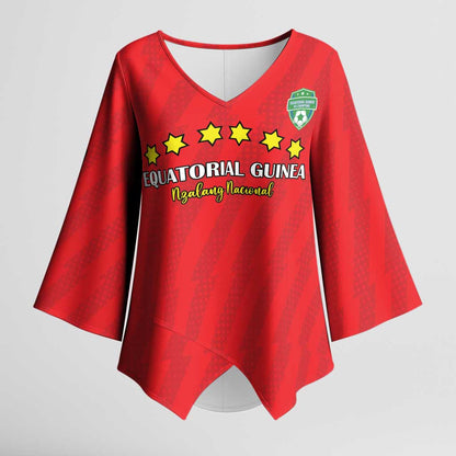 Custom Equatorial Guinea Football Kimono Sleeve Blouse Go Nzalang Nacional Go - African Pride