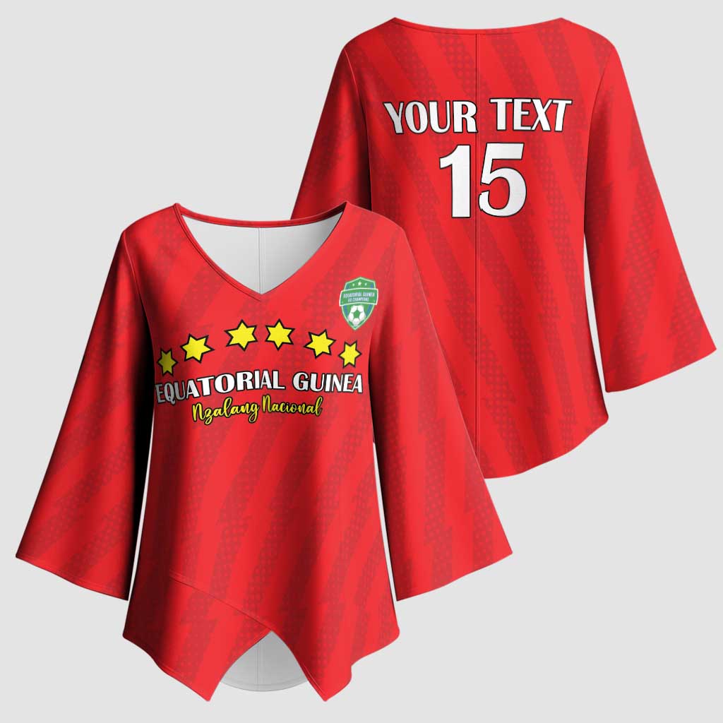 Custom Equatorial Guinea Football Kimono Sleeve Blouse Go Nzalang Nacional Go - African Pride