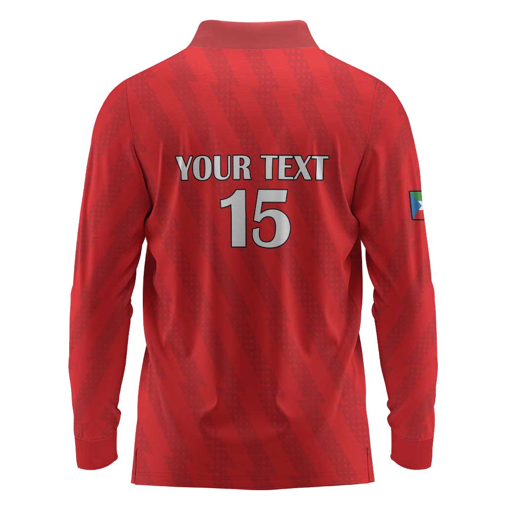 Custom Equatorial Guinea Football Long Sleeve Polo Shirt Go Nzalang Nacional Go - African Pride