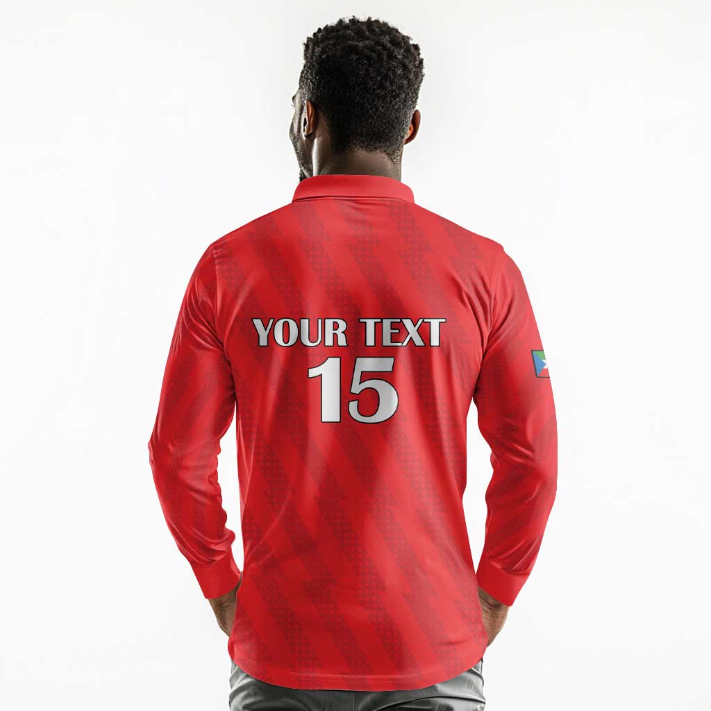Custom Equatorial Guinea Football Long Sleeve Polo Shirt Go Nzalang Nacional Go - African Pride