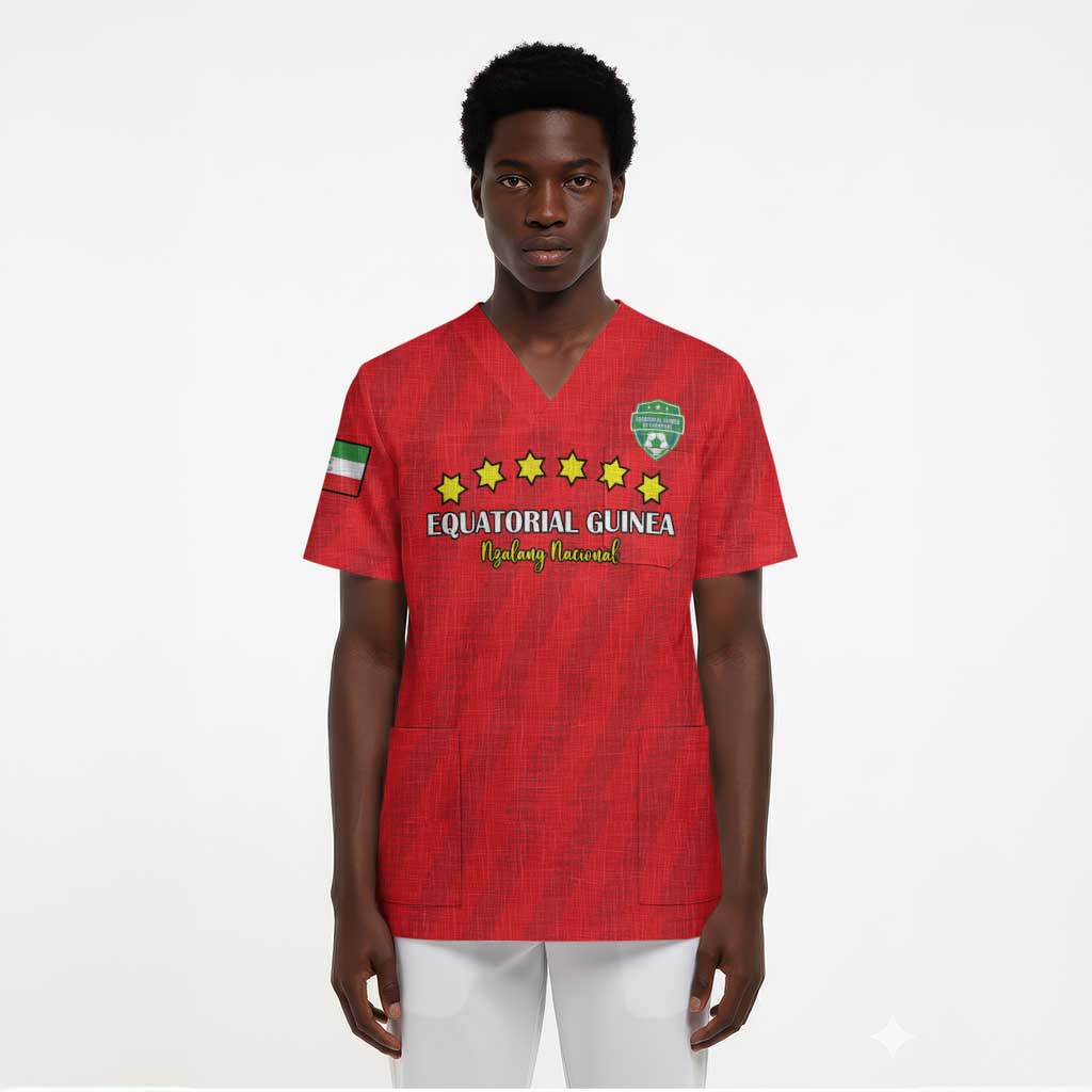 Custom Equatorial Guinea Football Scrub Top Go Nzalang Nacional Go - African Pride