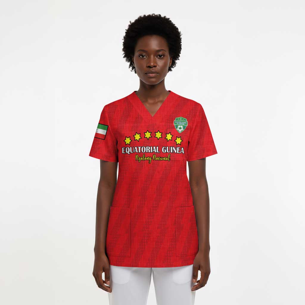 Custom Equatorial Guinea Football Scrub Top Go Nzalang Nacional Go - African Pride