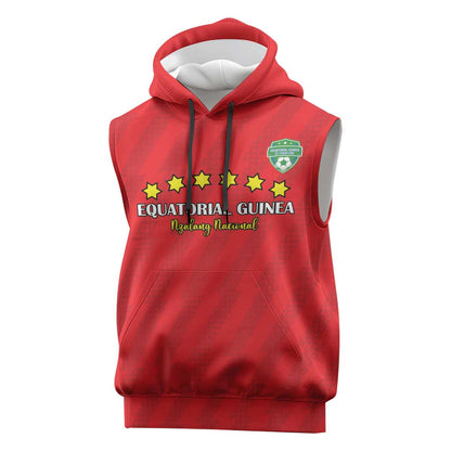 Custom Equatorial Guinea Football Sleeveless Hoodie Go Nzalang Nacional Go - African Pride