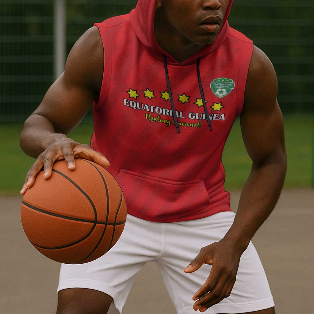 Custom Equatorial Guinea Football Sleeveless Hoodie Go Nzalang Nacional Go - African Pride