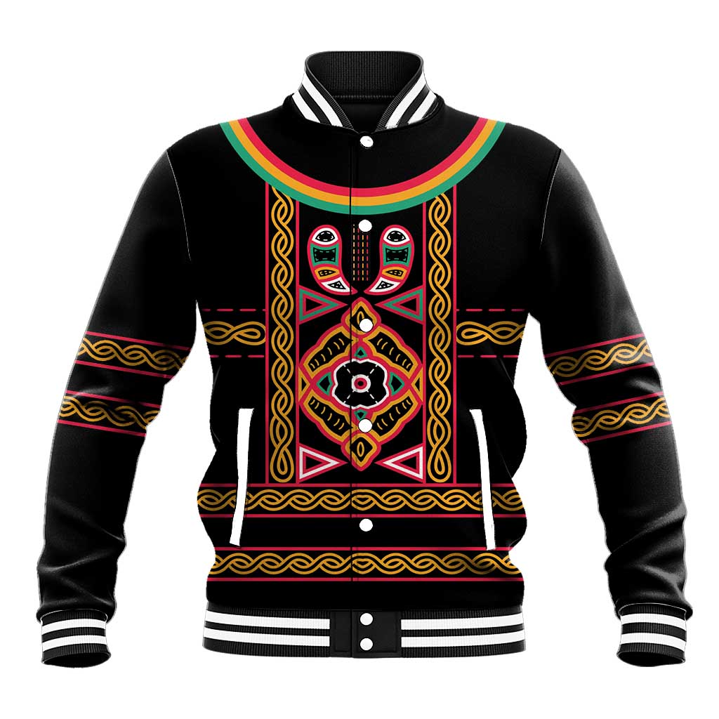 Cameroon Bamenda Baseball Jacket Toghu Traditional Pattern