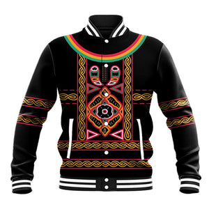 Cameroon Bamenda Baseball Jacket Toghu Traditional Pattern