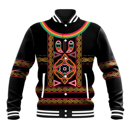 Cameroon Bamenda Baseball Jacket Toghu Traditional Pattern