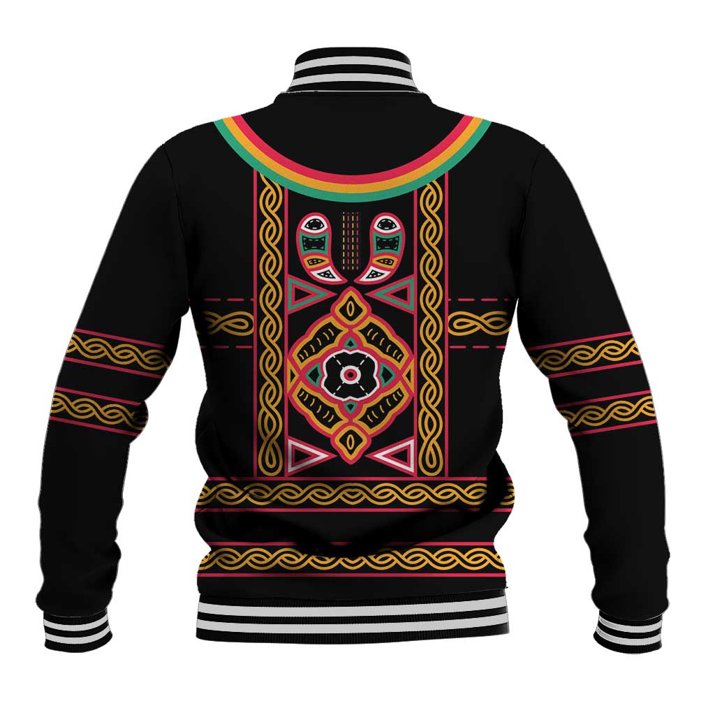Cameroon Bamenda Baseball Jacket Toghu Traditional Pattern