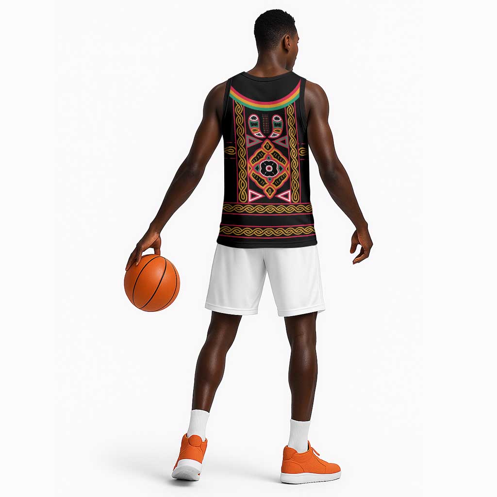 Cameroon Bamenda Basketball Jersey Toghu Traditional Pattern