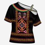 Cameroon Bamenda Cross Shoulder Shirt Toghu Traditional Pattern