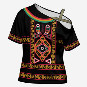 Cameroon Bamenda Cross Shoulder Shirt Toghu Traditional Pattern