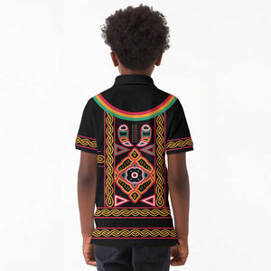 Cameroon Bamenda Kid Polo Shirt Toghu Traditional Pattern