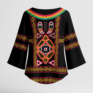 Cameroon Bamenda Kimono Sleeve Blouse Toghu Traditional Pattern