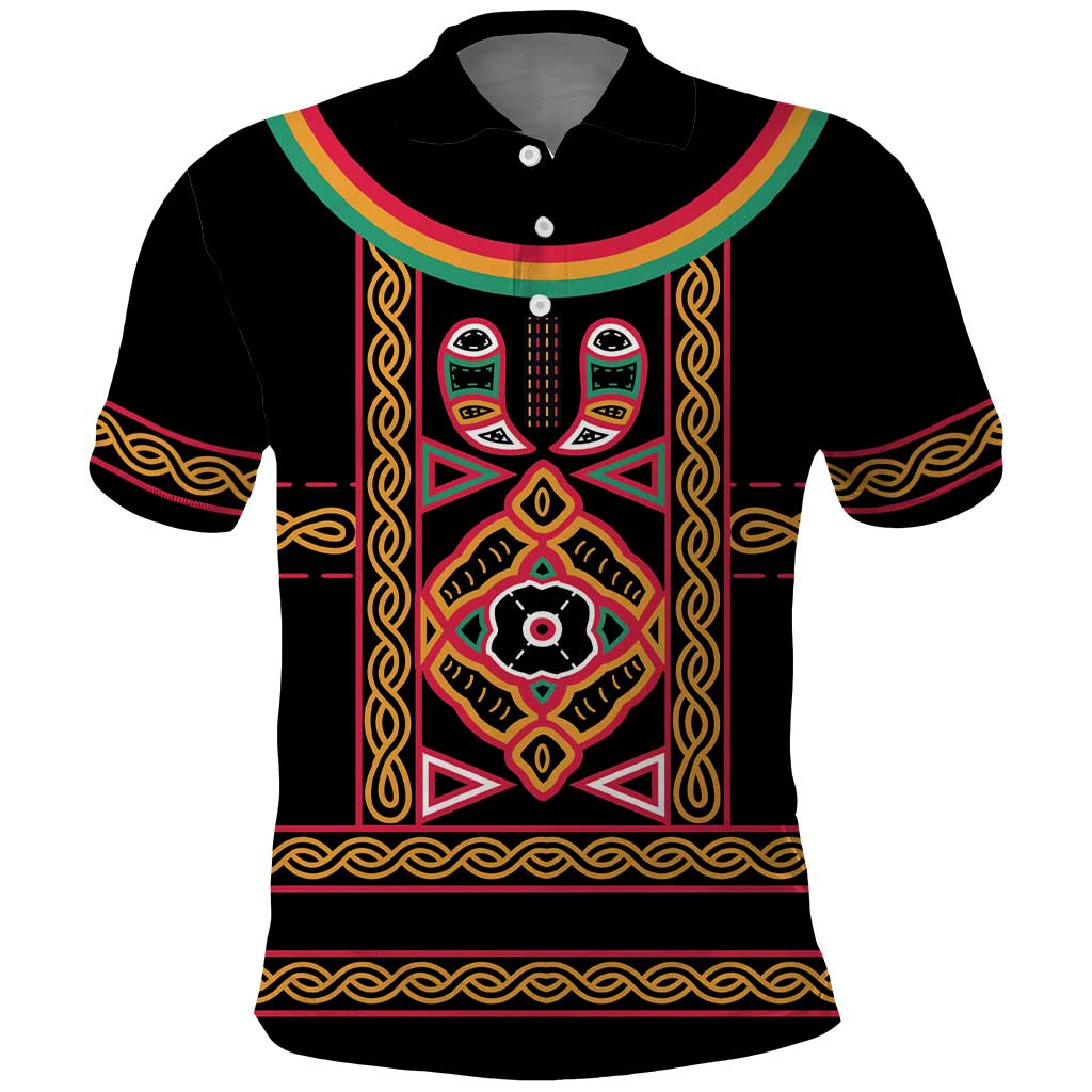 Cameroon Bamenda Polo Shirt Toghu Traditional Pattern by African Pride Shop